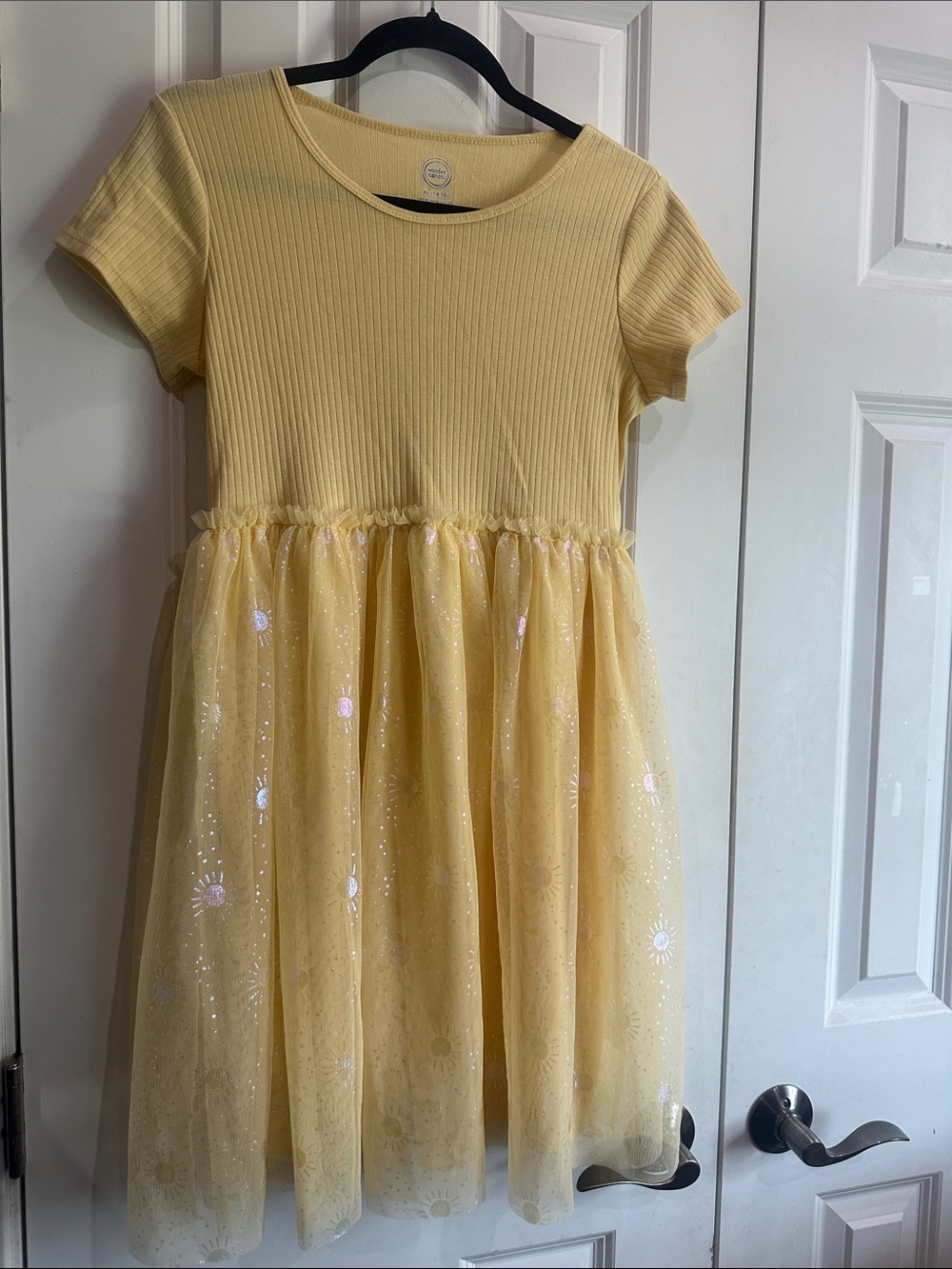 NEW Girls' Yellow Sparkle Tulle Dress size 14/16